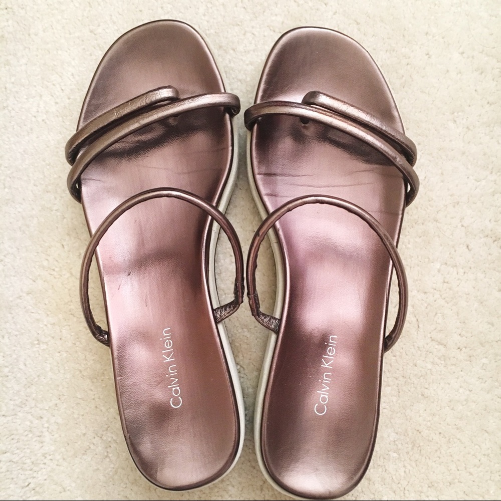 Calvin Klein Copper Platform Sandals